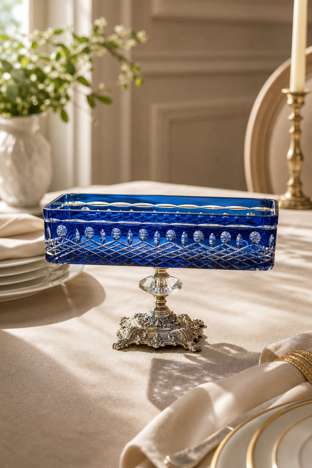 Kristal Baton Sunum Kasesi - Royal Desenli Dekoratif Sofra Kasesi, 1 Adet
