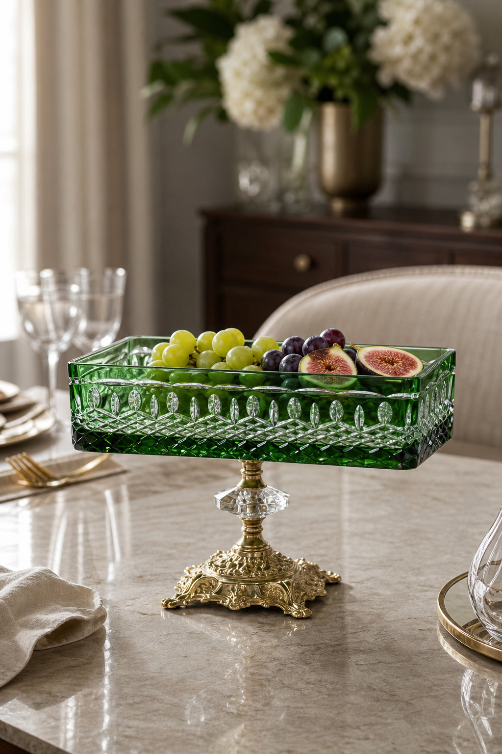 Kristal Baton Sunum Kasesi - Royal Desenli Dekoratif Sofra Kasesi, 1 Adet