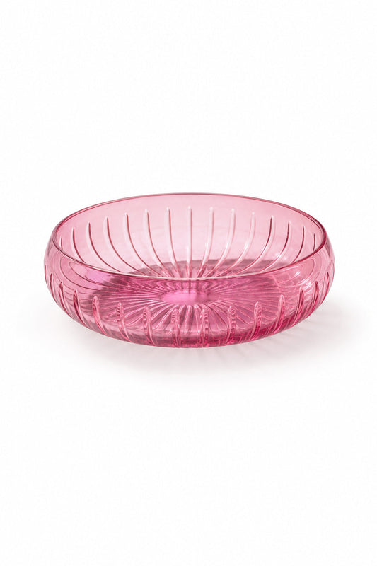 Kesme Kristal Sunum Kasesi 28 cm - Vertical Desen Dekoratif Sofra Kasesi, 1 Adet