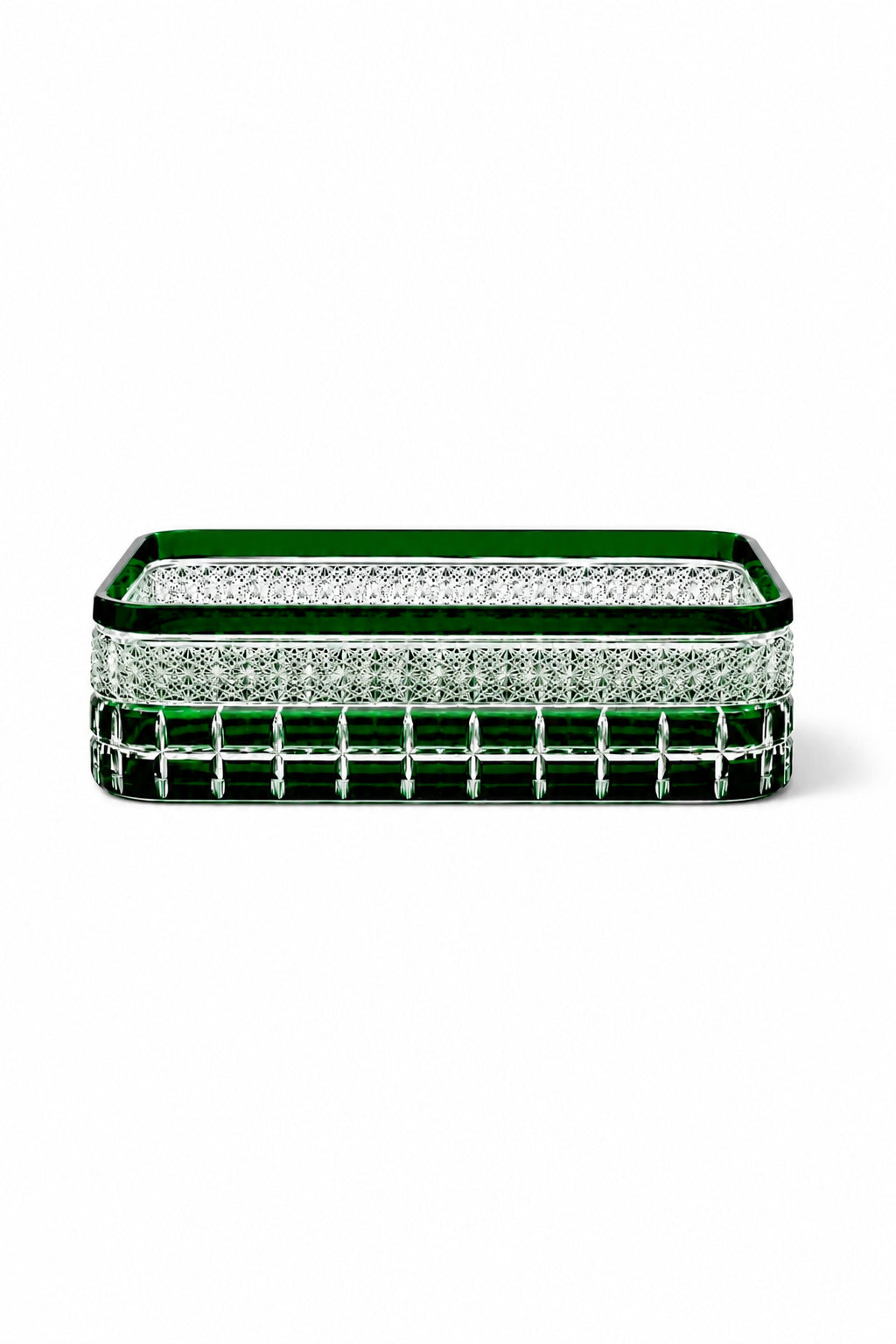 Kesme Kristal Baton Sunum Kasesi 12x24 cm - Cleopatra Desen Dekoratif Sofra Kasesi, 1 Adet