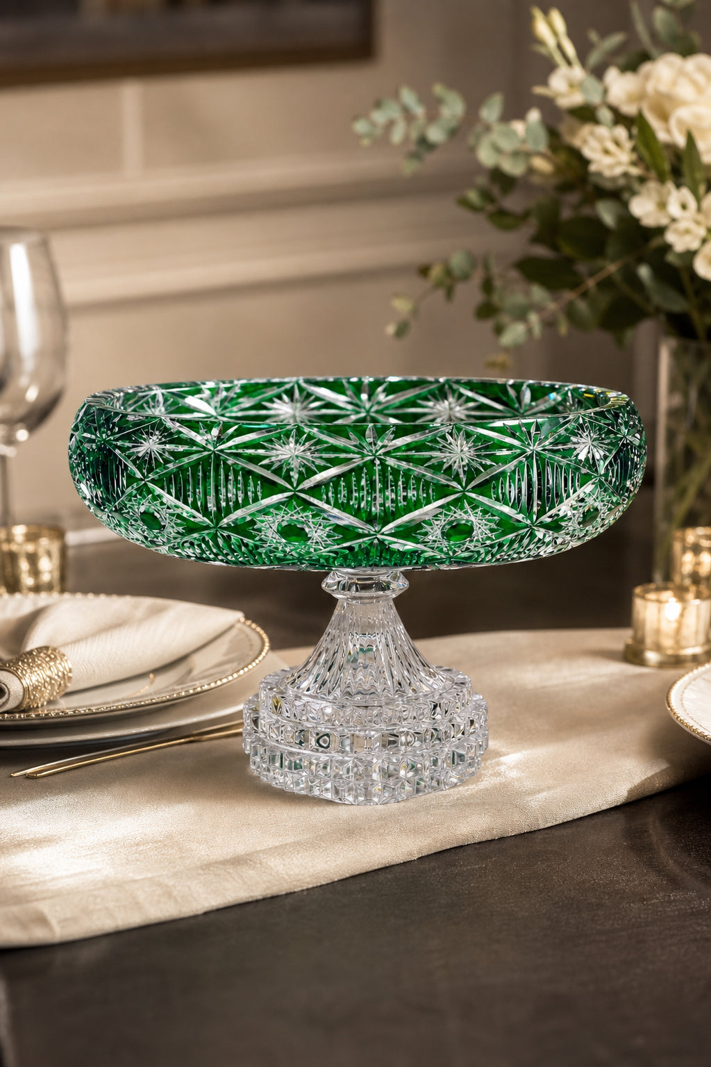 Kristal Sunumluk Kase 28 cm - Avangart Vizyon Dekoratif Sofra Kasesi, 1 Adet