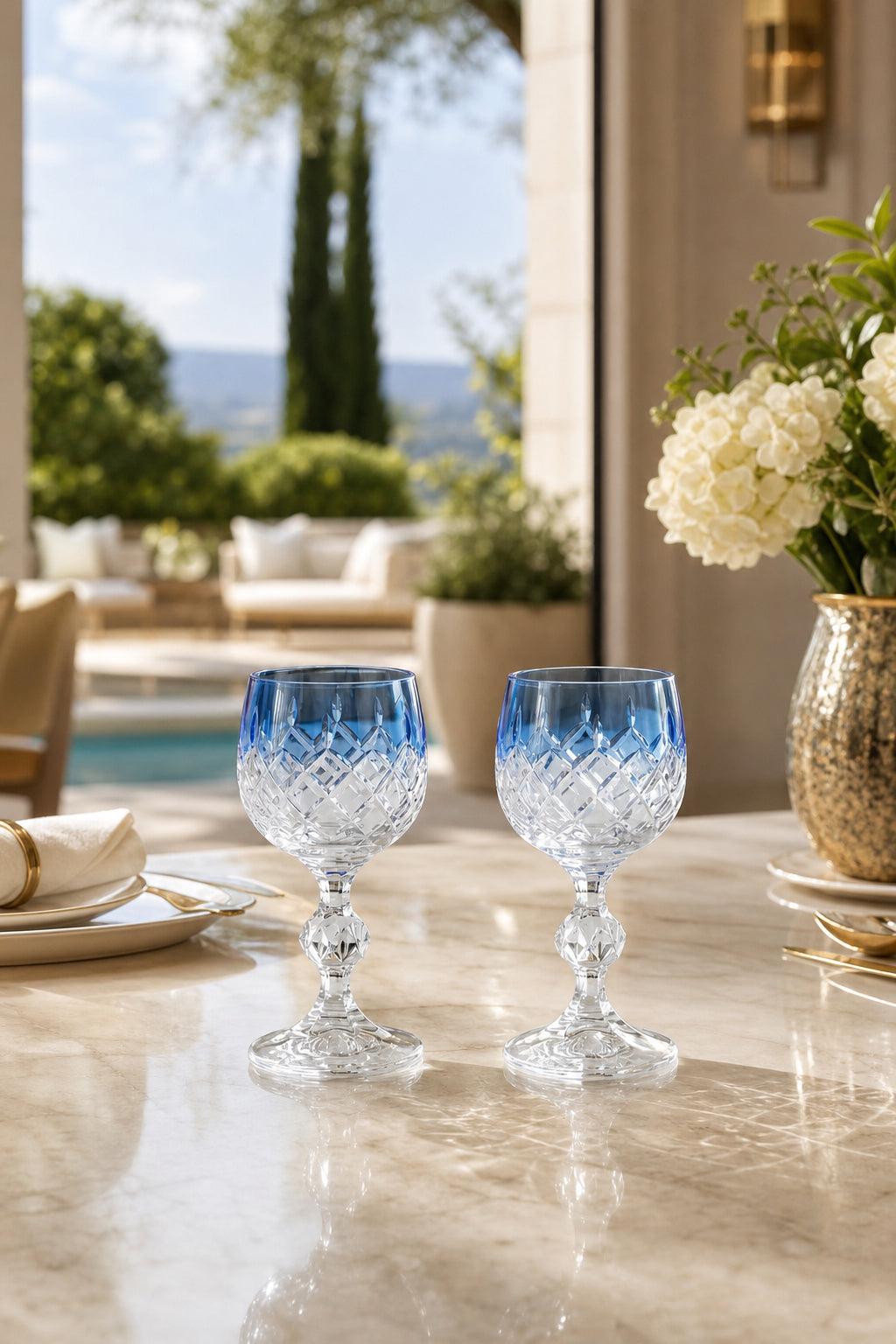 Bohemia Renkli Kristal Ayaklı Kadeh 150 ml - Küpeli Damla Kahve Yanı Su Bardağı, 2 Adet