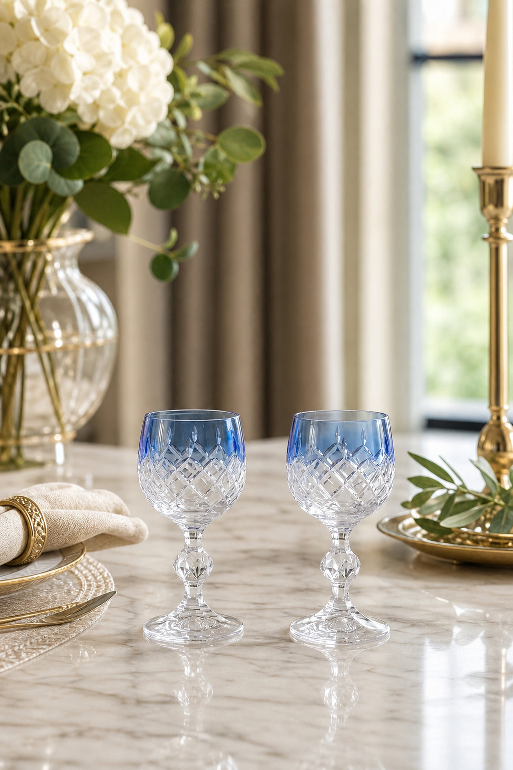 Bohemia Renkli Kristal Ayaklı Kadeh 150 ml - Küpeli Damla Kahve Yanı Su Bardağı, 2 Adet