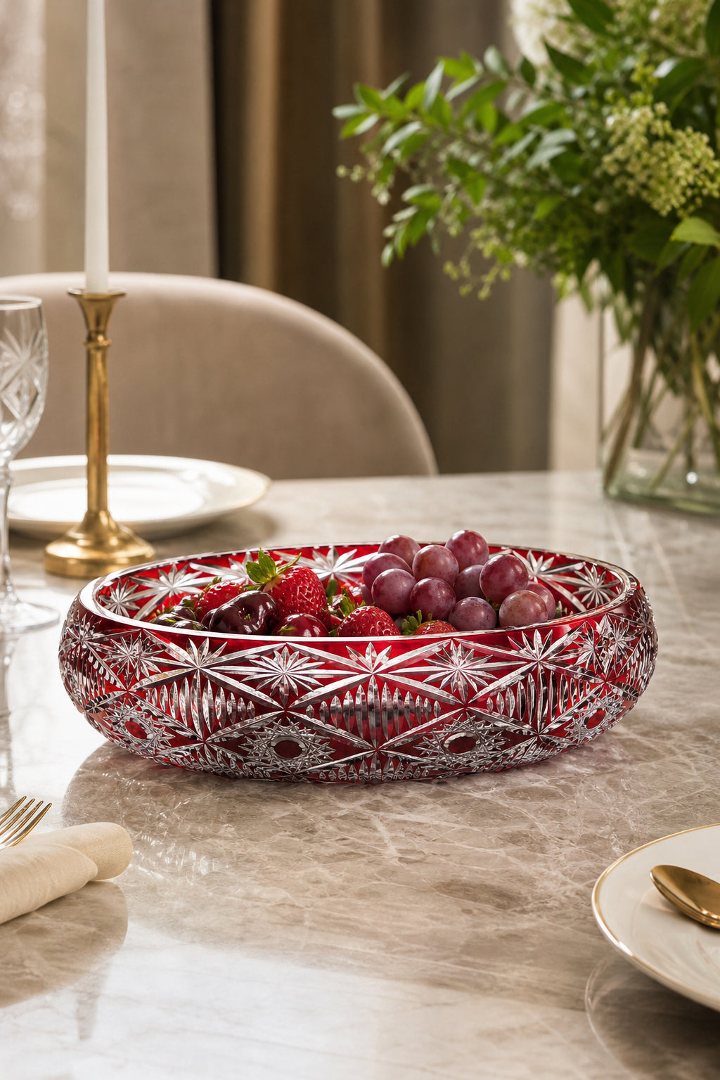 Kristal Sunumluk Kase 28 cm - Avangart Vizyon Dekoratif Sofra Kasesi, 1 Adet