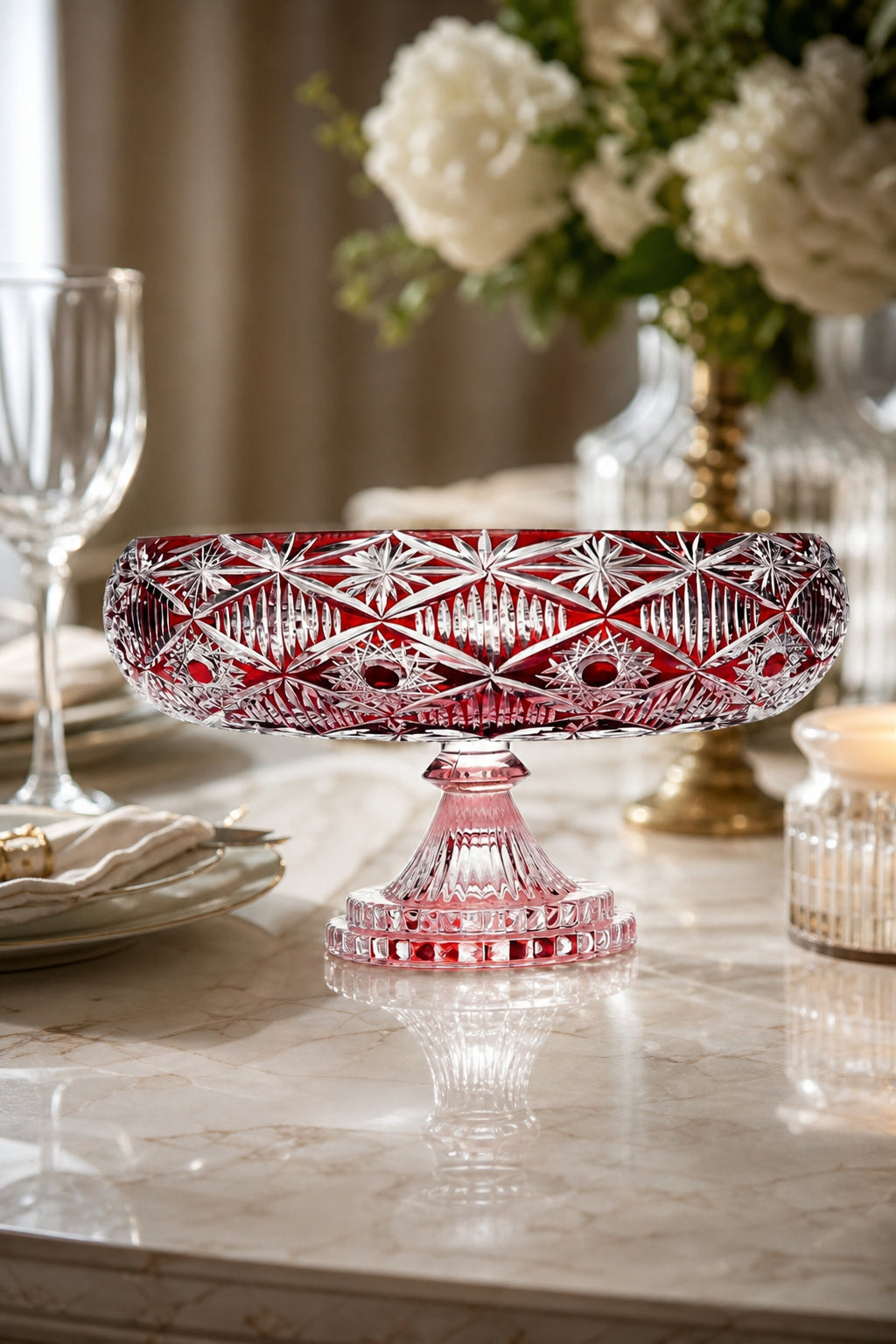 Kristal Sunumluk Kase 28 cm - Avangart Vizyon Dekoratif Sofra Kasesi, 1 Adet