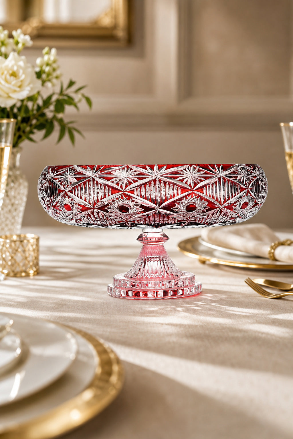 Kristal Sunumluk Kase 28 cm - Avangart Vizyon Dekoratif Sofra Kasesi, 1 Adet