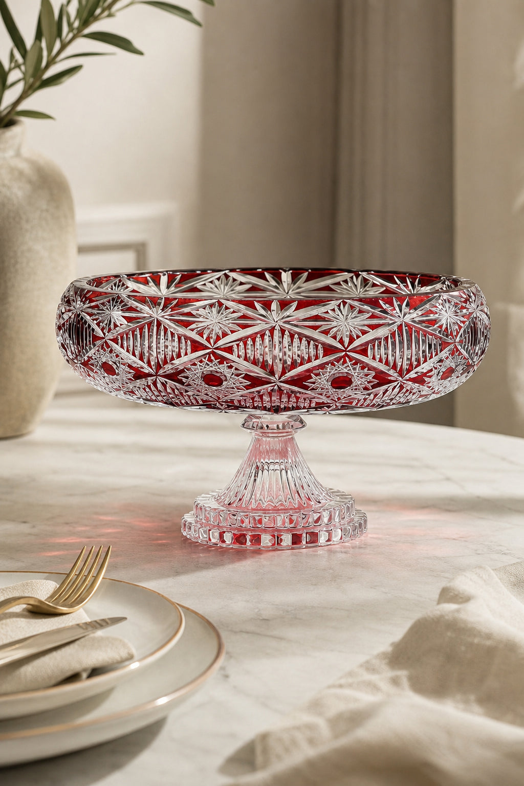 Kristal Sunumluk Kase 28 cm - Avangart Vizyon Dekoratif Sofra Kasesi, 1 Adet