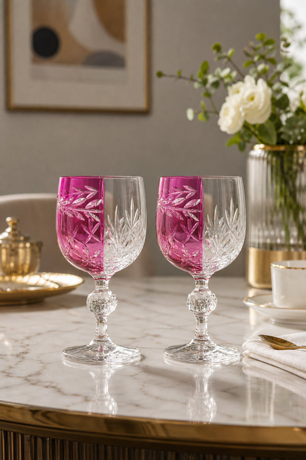 Bohemia Kristal Kadeh - Passion Model Çift Renk Kahve Yanı Bardağı, 2 Adet