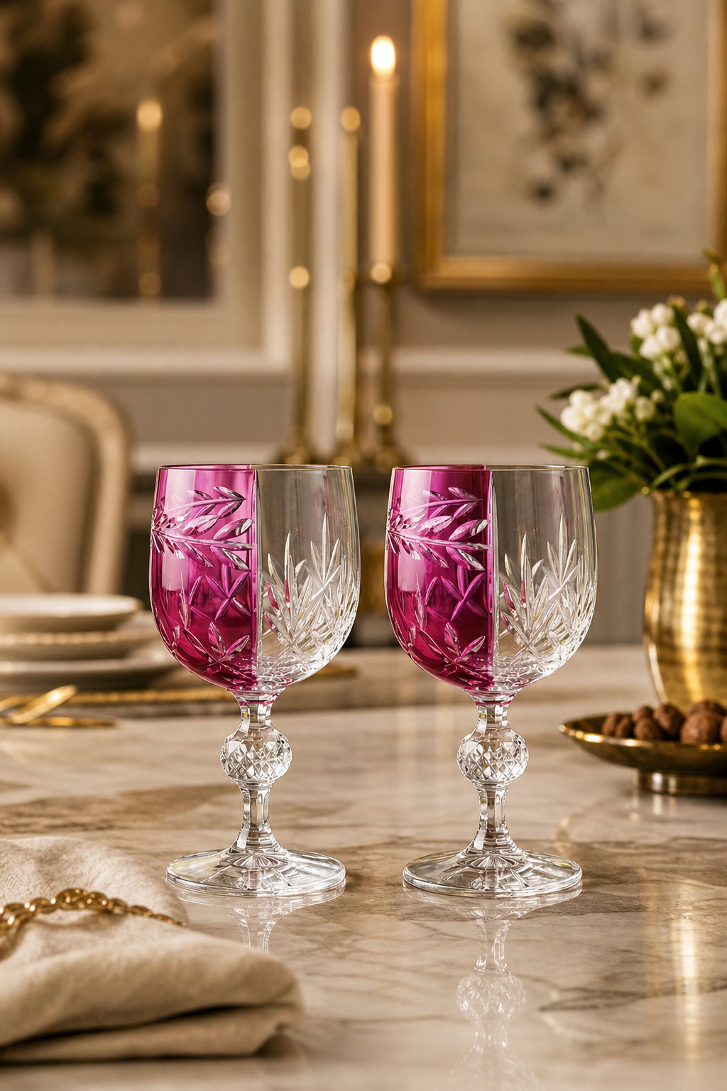 Bohemia Kristal Kadeh - Passion Model Çift Renk Kahve Yanı Bardağı, 2 Adet