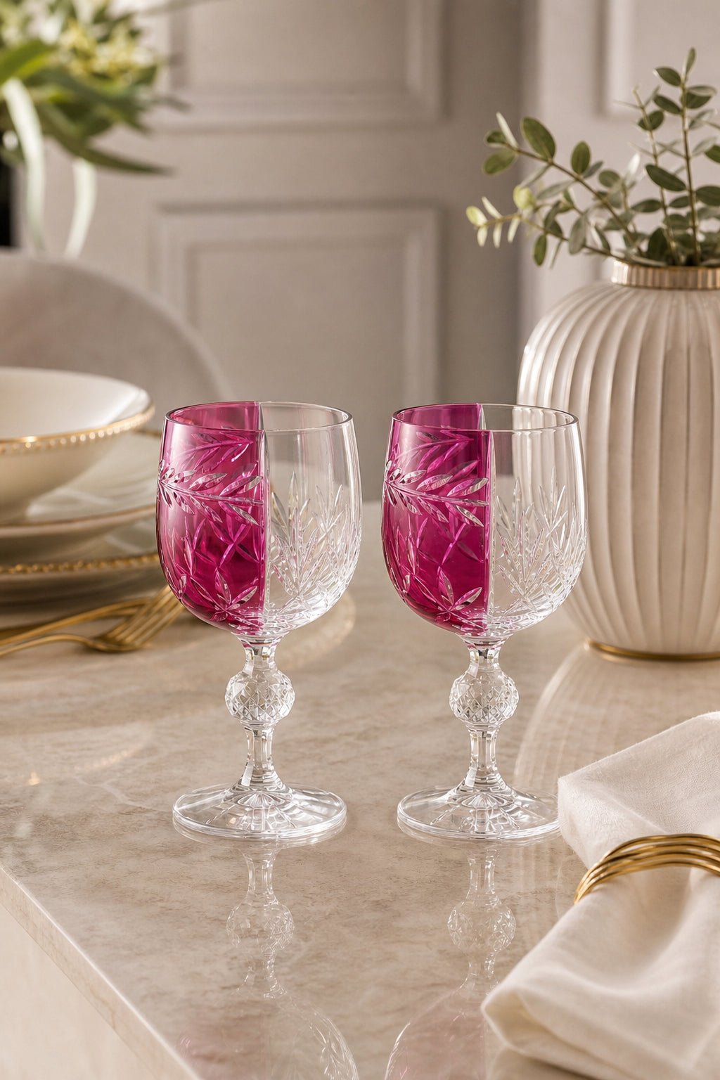 Bohemia Kristal Kadeh - Passion Model Çift Renk Kahve Yanı Bardağı, 2 Adet