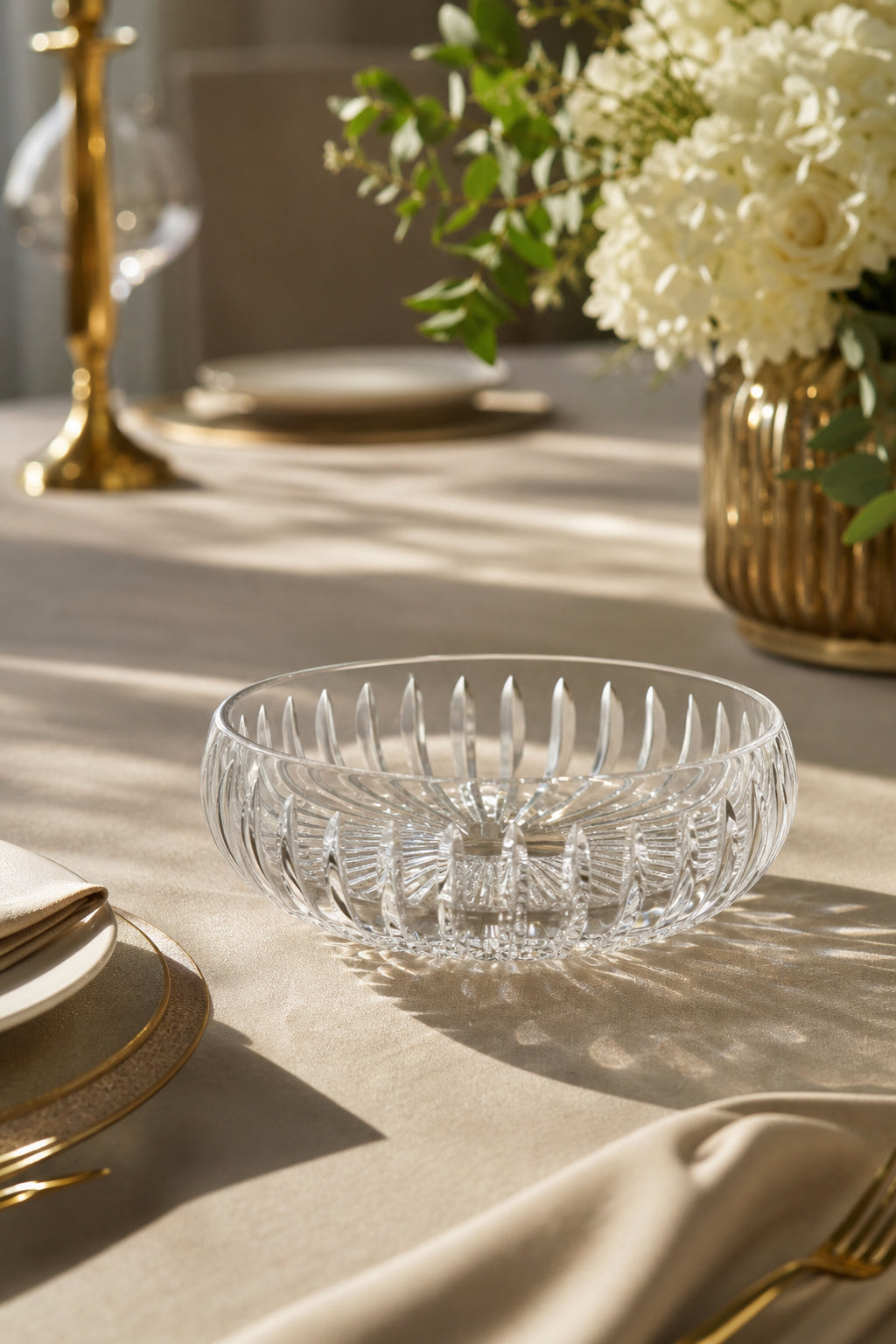 Kesme Kristal Kase 28 cm - Dik Kesim Model, 1 Adet