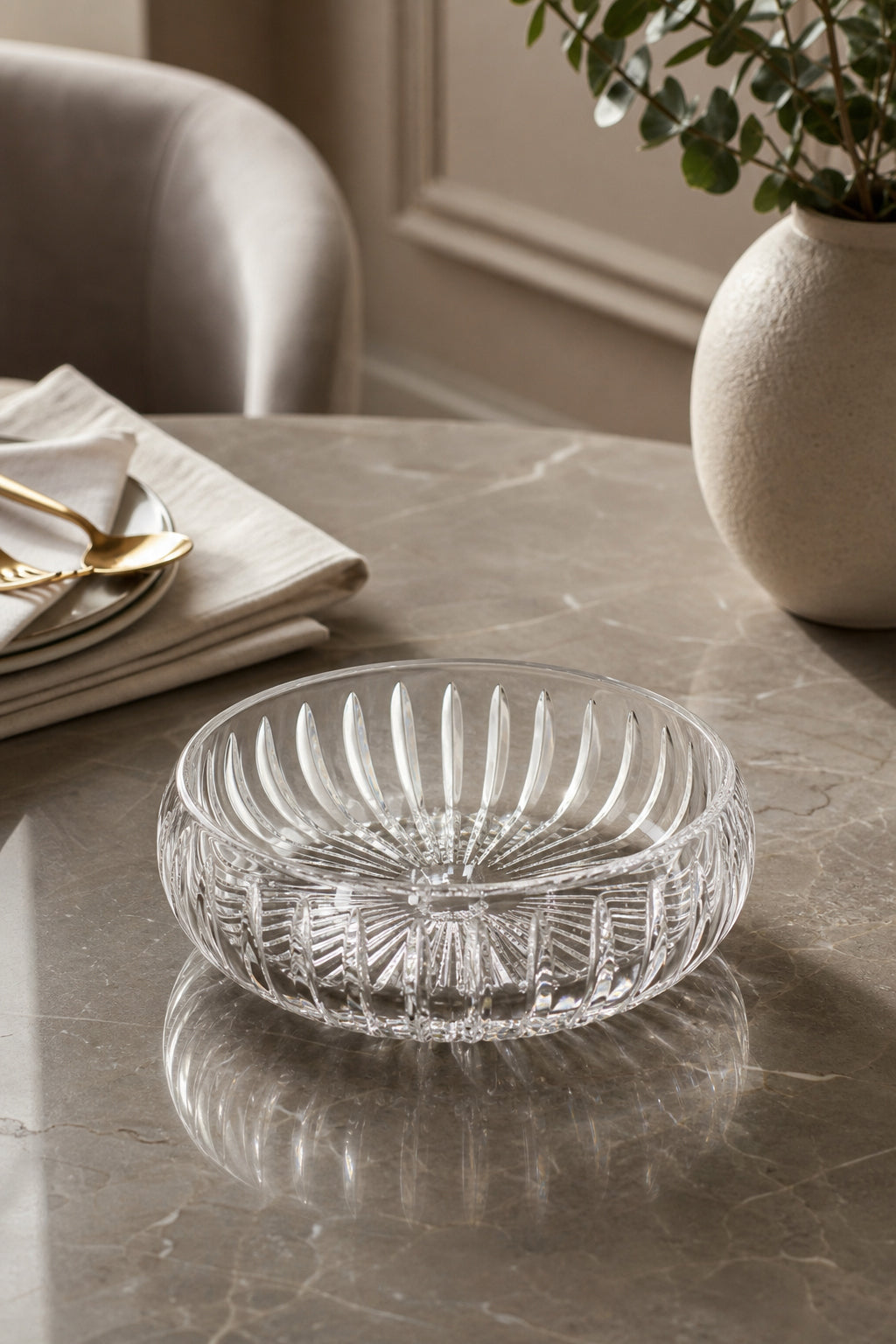 Kesme Kristal Kase 28 cm - Dik Kesim Model, 1 Adet
