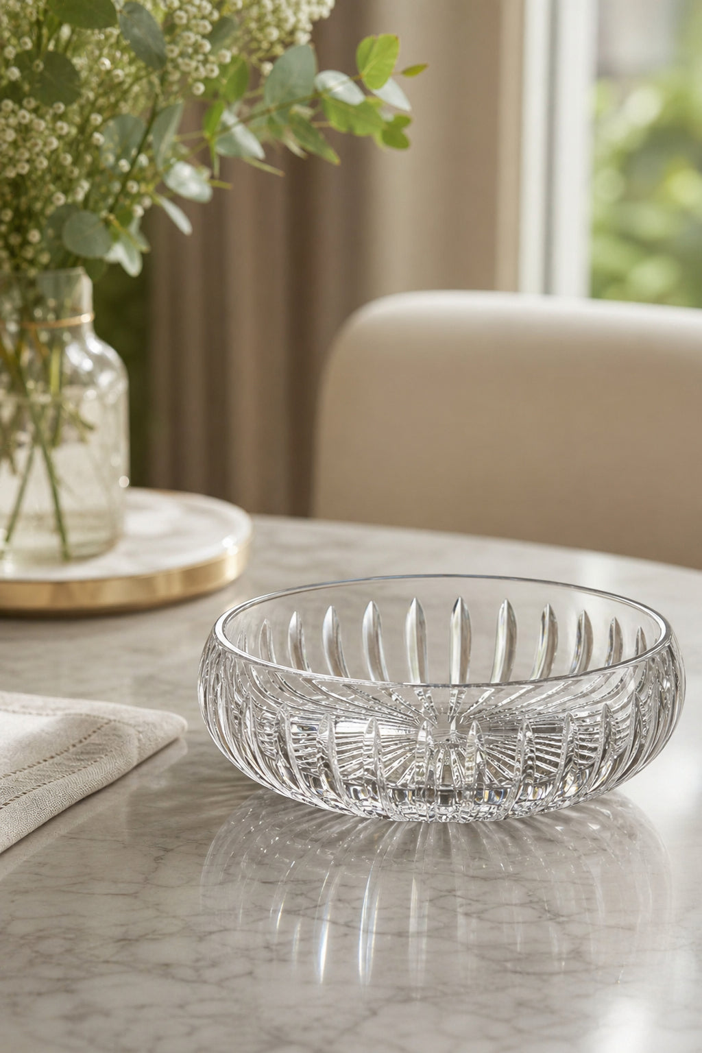 Kesme Kristal Kase 28 cm - Dik Kesim Model, 1 Adet
