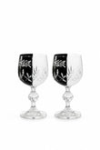 Bohemia Kristal Kadeh 2'li - Siyah Beyaz Çift Renk Mixed Color Model, 2 Adet