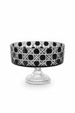 Kristal Ayaklı Kase 25 cm - Petek Desen Sunumluk, 1 Adet