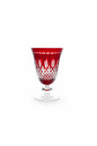 Renkli Kristal Ayaklı Su Bardağı 280 ml - Royal Desen Lüks Meşrubat, 1 Adet