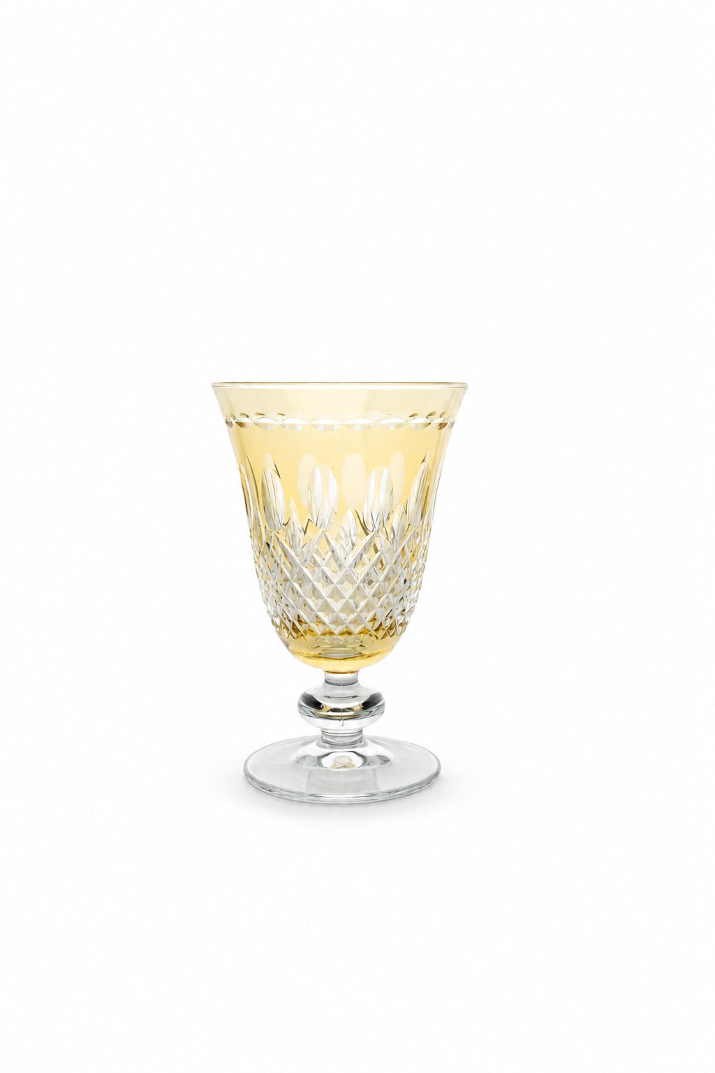 Renkli Kristal Ayaklı Su Bardağı 280 ml - Royal Desen Lüks Meşrubat, 1 Adet