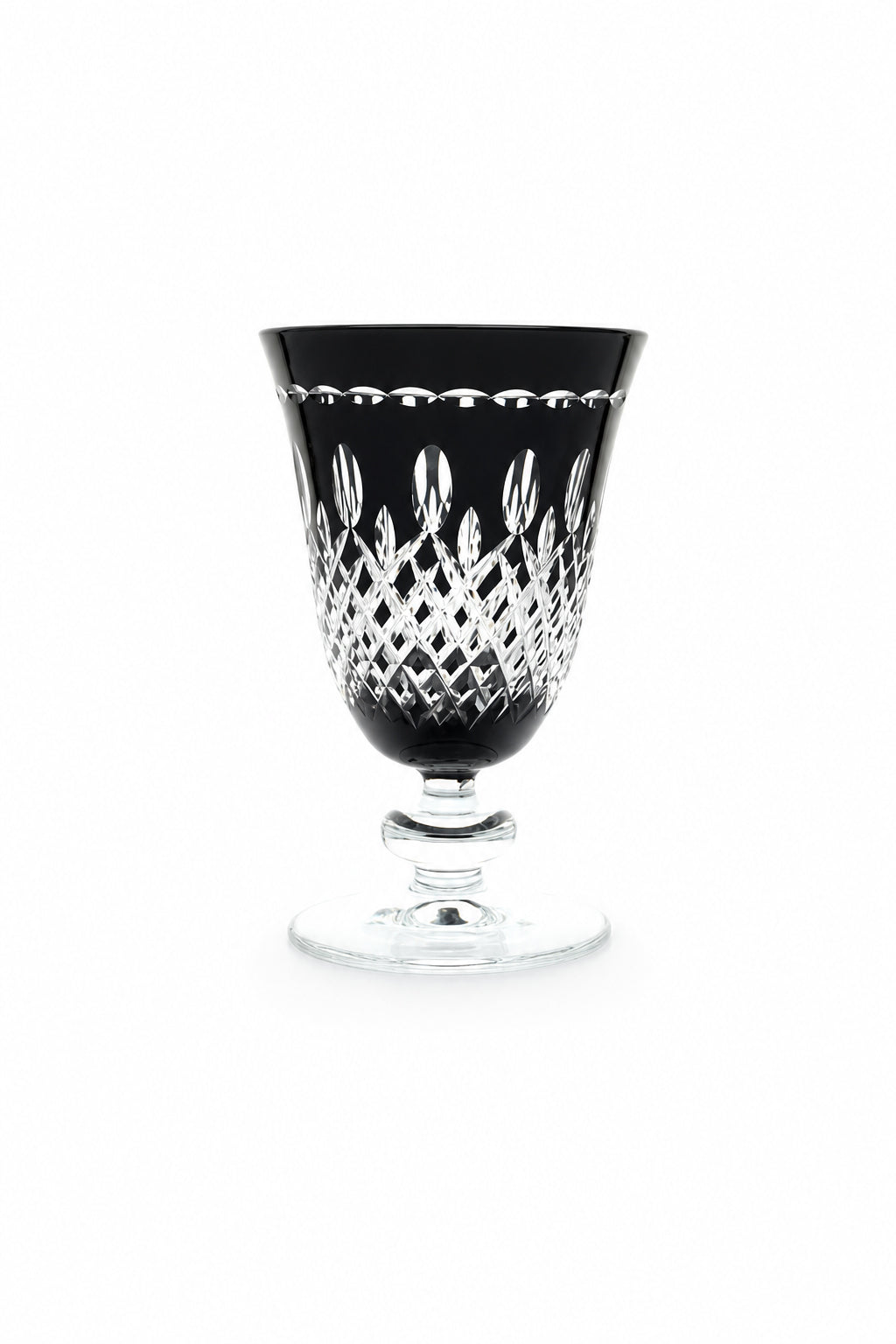 Renkli Kristal Ayaklı Su Bardağı 280 ml - Royal Desen Lüks Meşrubat, 1 Adet