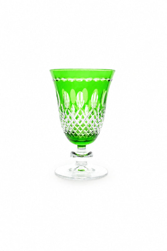 Renkli Kristal Ayaklı Su Bardağı 280 ml - Royal Desen Lüks Meşrubat, 1 Adet
