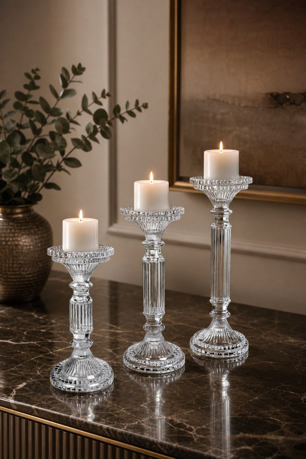 Kristal Mumluk - Dekoratif, 3 Adet