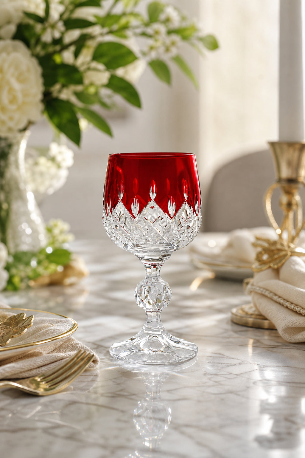 Bohemia Renkli Kristal Ayaklı Kadeh 150 cc - Damla Küpeli Kahve Yanı Su Bardağı, 1 Adet