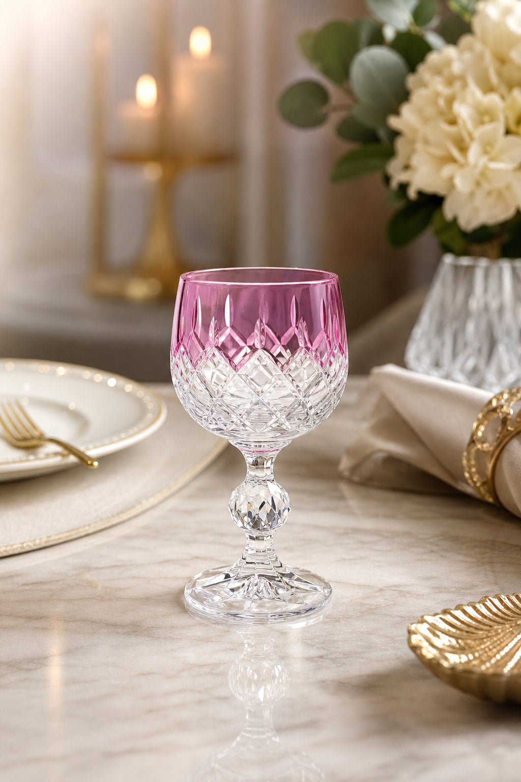 Bohemia Renkli Kristal Ayaklı Kadeh 150 cc - Damla Küpeli Kahve Yanı Su Bardağı, 1 Adet