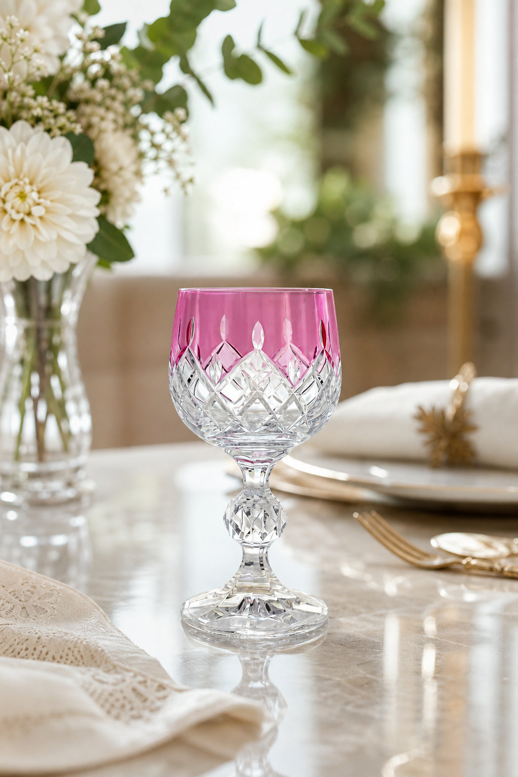 Bohemia Renkli Kristal Ayaklı Kadeh 150 cc - Damla Küpeli Kahve Yanı Su Bardağı, 1 Adet