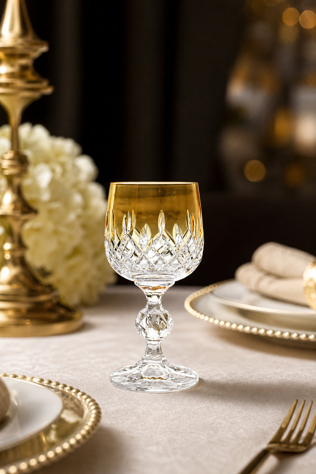 Bohemia Renkli Kristal Ayaklı Kadeh 150 cc - Damla Küpeli Kahve Yanı Su Bardağı, 1 Adet