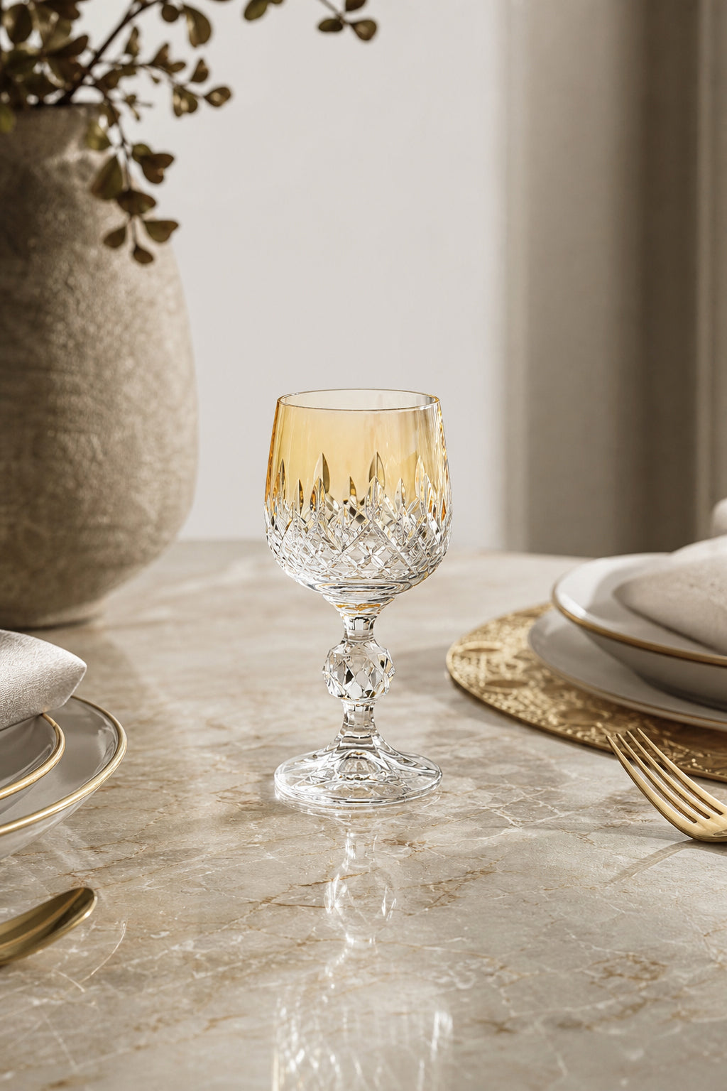 Bohemia Renkli Kristal Ayaklı Kadeh 150 cc - Damla Küpeli Kahve Yanı Su Bardağı, 1 Adet