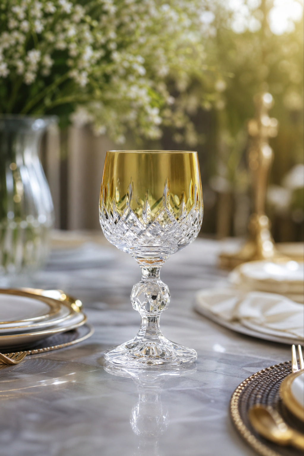 Bohemia Renkli Kristal Ayaklı Kadeh 150 cc - Damla Küpeli Kahve Yanı Su Bardağı, 1 Adet