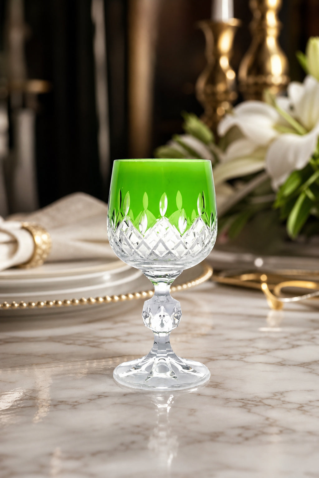 Bohemia Renkli Kristal Ayaklı Kadeh 150 cc - Damla Küpeli Kahve Yanı Su Bardağı, 1 Adet