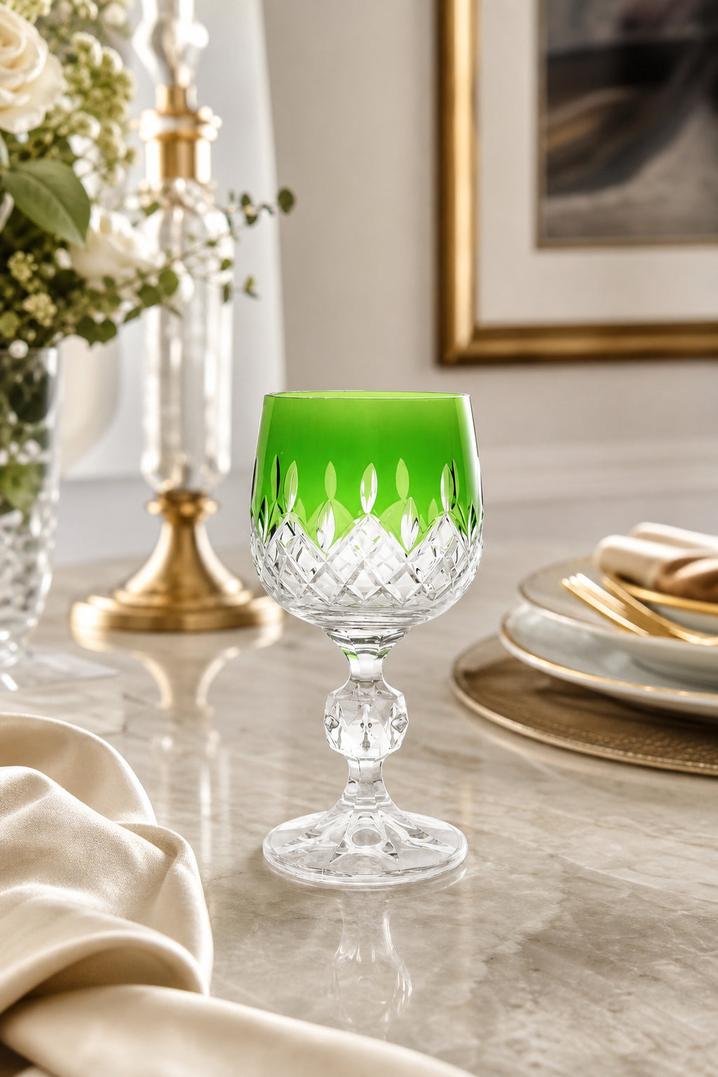 Bohemia Renkli Kristal Ayaklı Kadeh 150 cc - Damla Küpeli Kahve Yanı Su Bardağı, 1 Adet