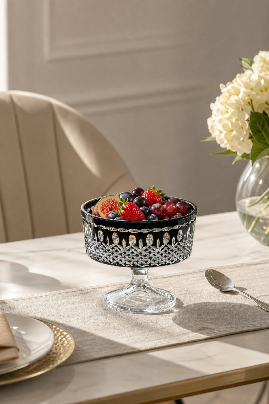 Kristal Ayaklı Meyvelik 19 cm - City Model Sunumluk, 1 Adet