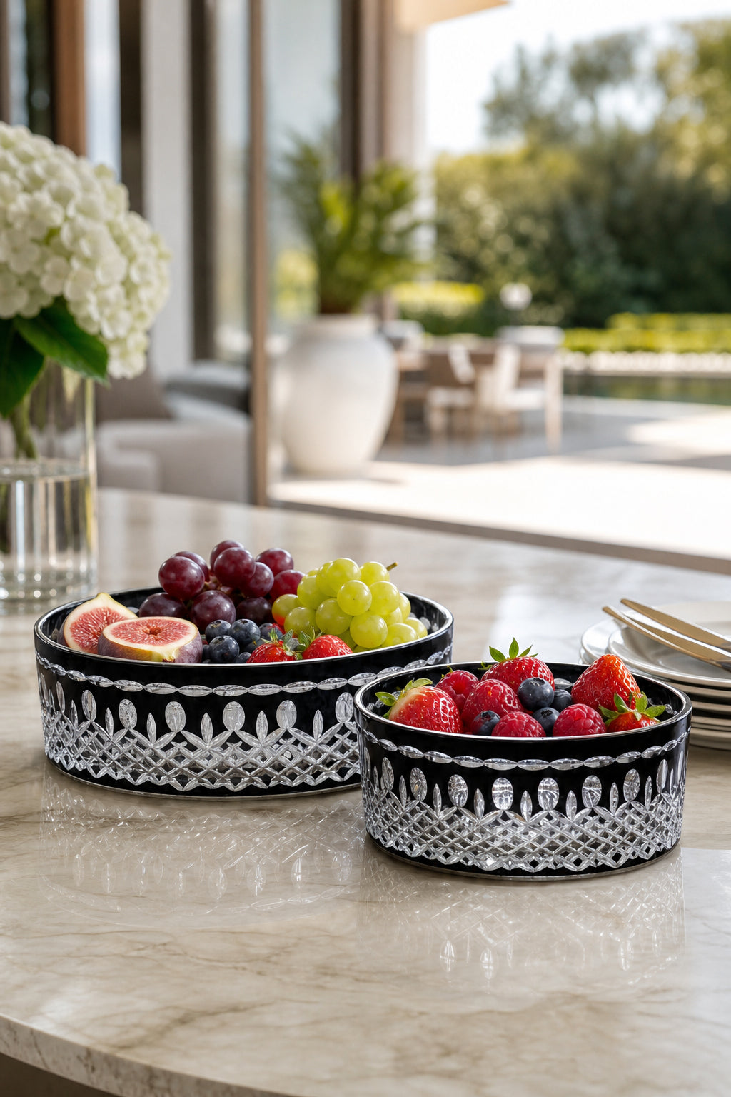 Kristal Meyvelik Seti 25-19 cm - City Model Sunumluk, 2 Adet