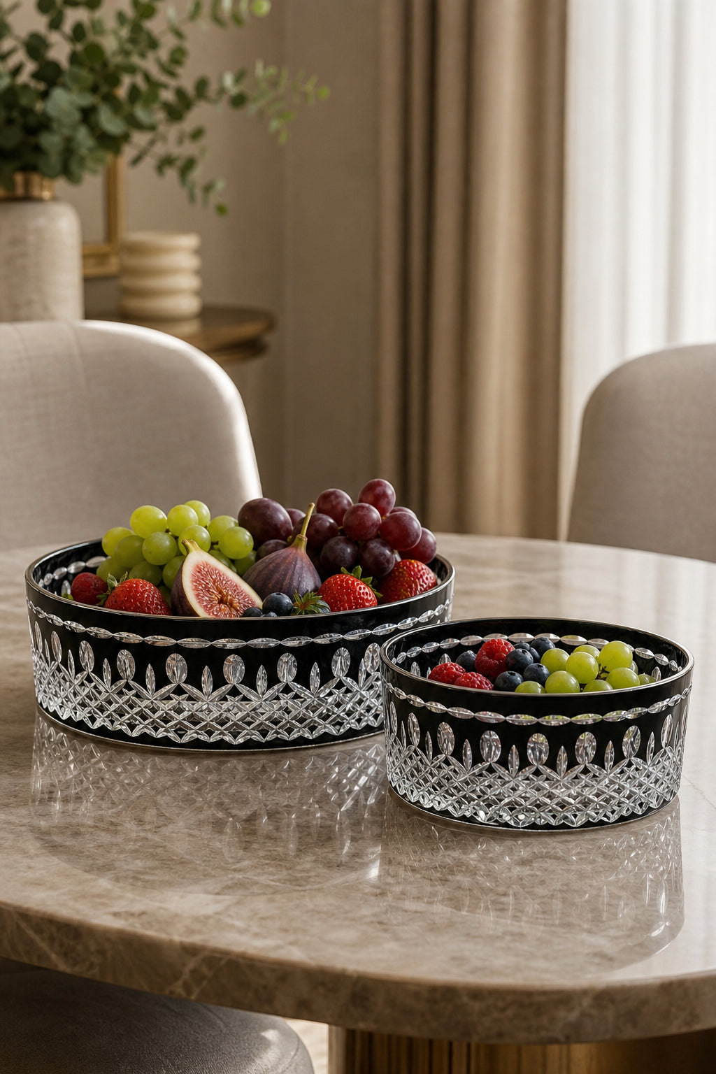 Kristal Meyvelik Seti 25-19 cm - City Model Sunumluk, 2 Adet