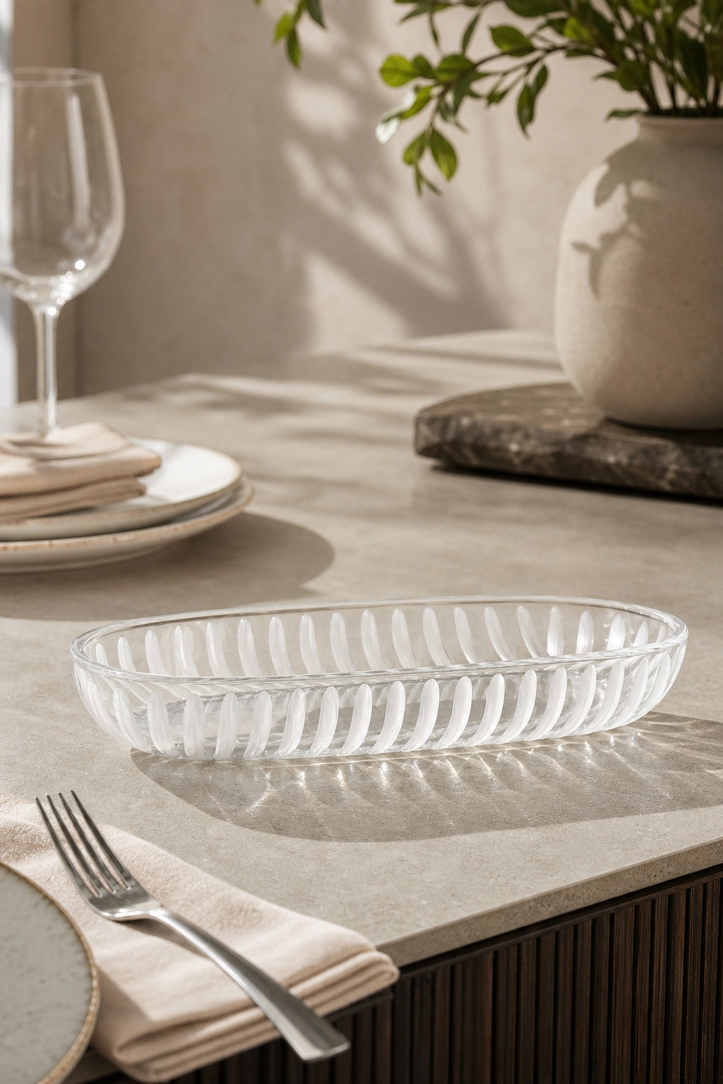 Kristal Kayık Sunumluk 40 cm - Lüks Dekoratif, 1 Adet