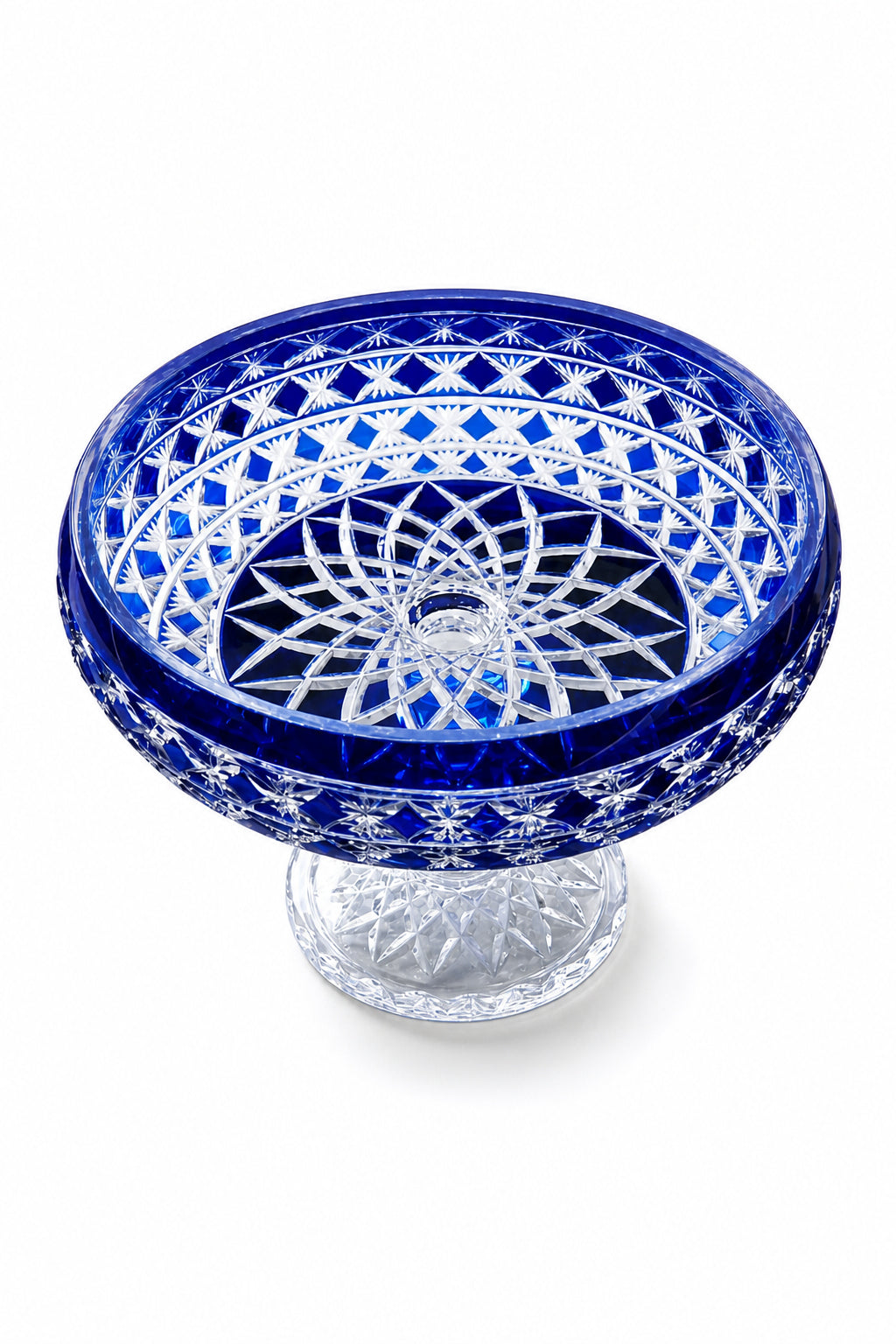 Kristal Sunum Kasesi 28 cm - Ametist Desenli Dekoratif Sofra Kasesi, 1 Adet
