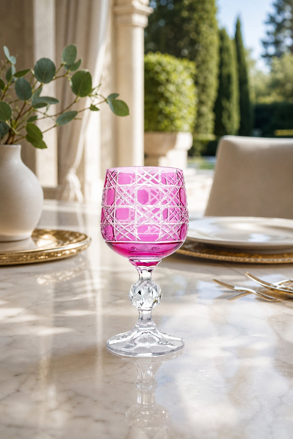 Bohemia Renkli Kristal Ayaklı Kadeh 150 cc - Kahve Yanı Su Bardağı, 1 Adet