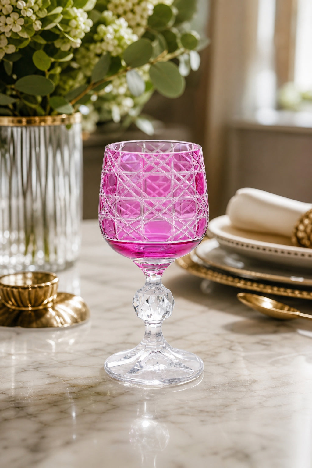 Bohemia Renkli Kristal Ayaklı Kadeh 150 cc - Kahve Yanı Su Bardağı, 1 Adet