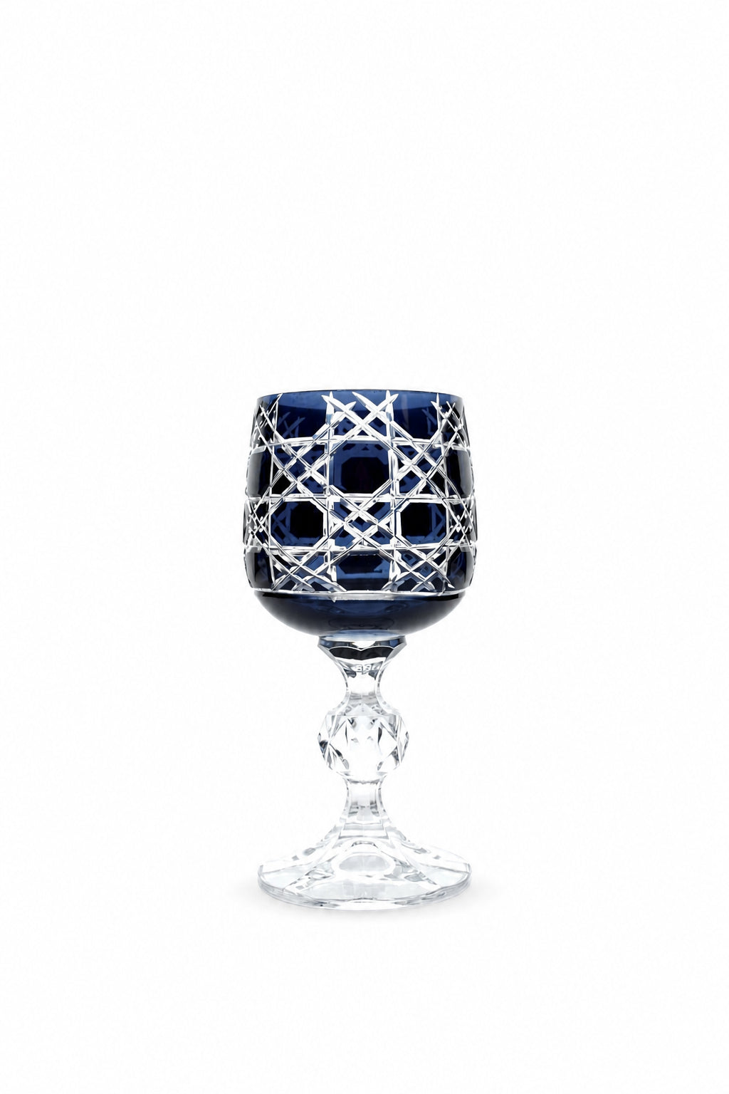 Bohemia Renkli Kristal Ayaklı Kadeh 150 cc - Petek Desen Kahve Yanı Su Bardağı, 1 Adet