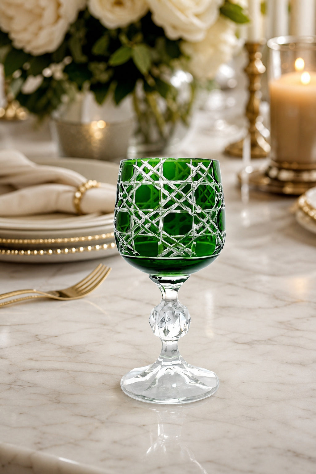 Bohemia Renkli Kristal Ayaklı Kadeh 150 cc - Kahve Yanı Su Bardağı, 1 Adet