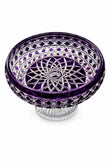 Kristal Sunum Kasesi 28 cm - Ametist Desenli Dekoratif Sofra Kasesi, 1 Adet