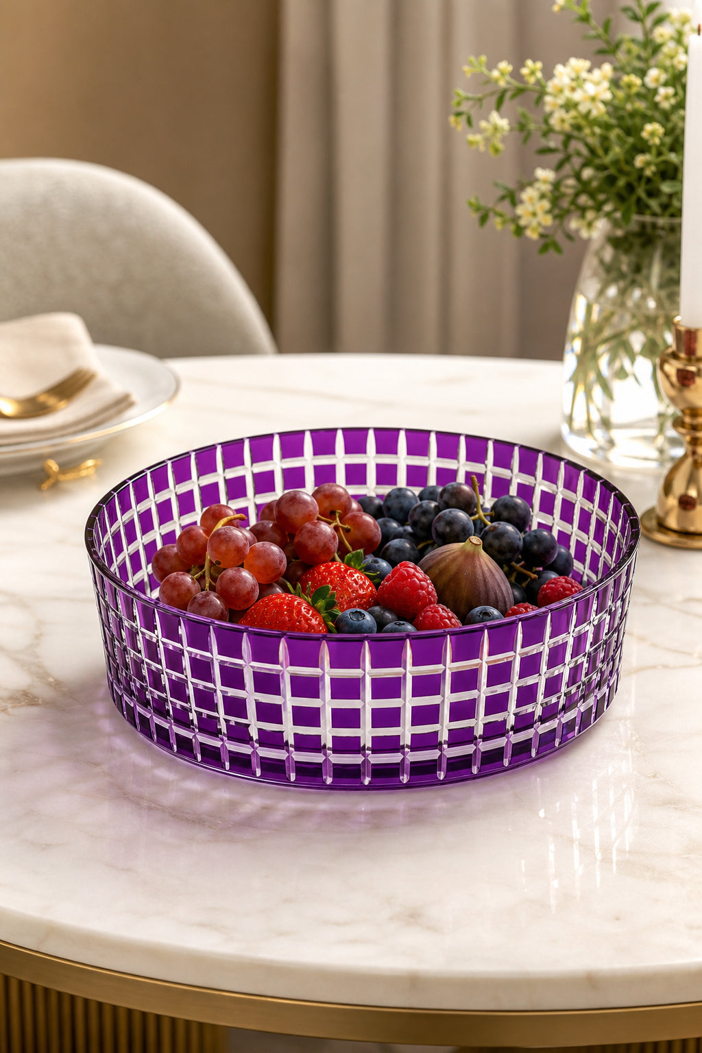 Kristal Meyvelik 25 cm - Aspendos Model Sunumluk Kase, 1 Adet