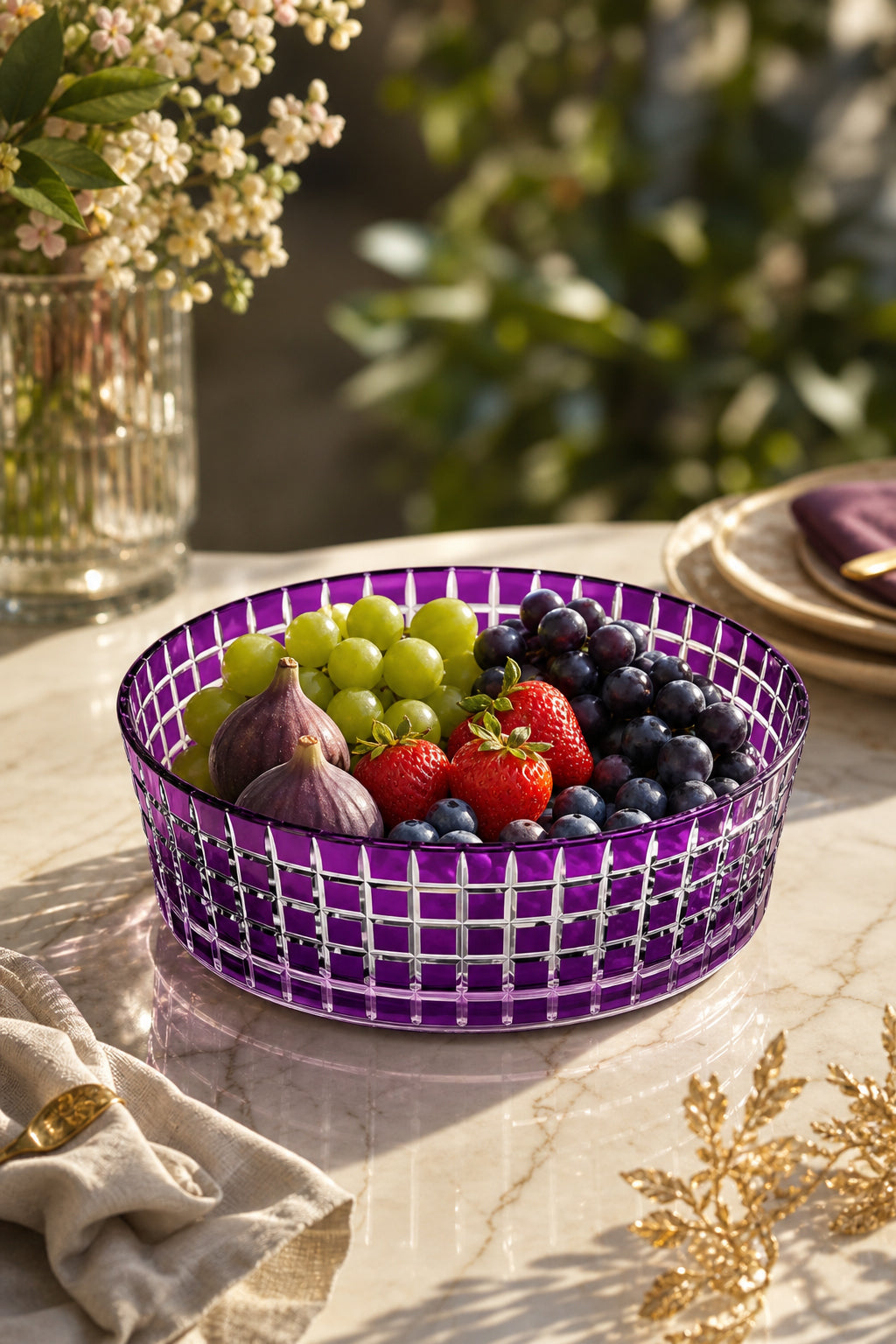 Kristal Meyvelik 25 cm - Aspendos Model Sunumluk Kase, 1 Adet