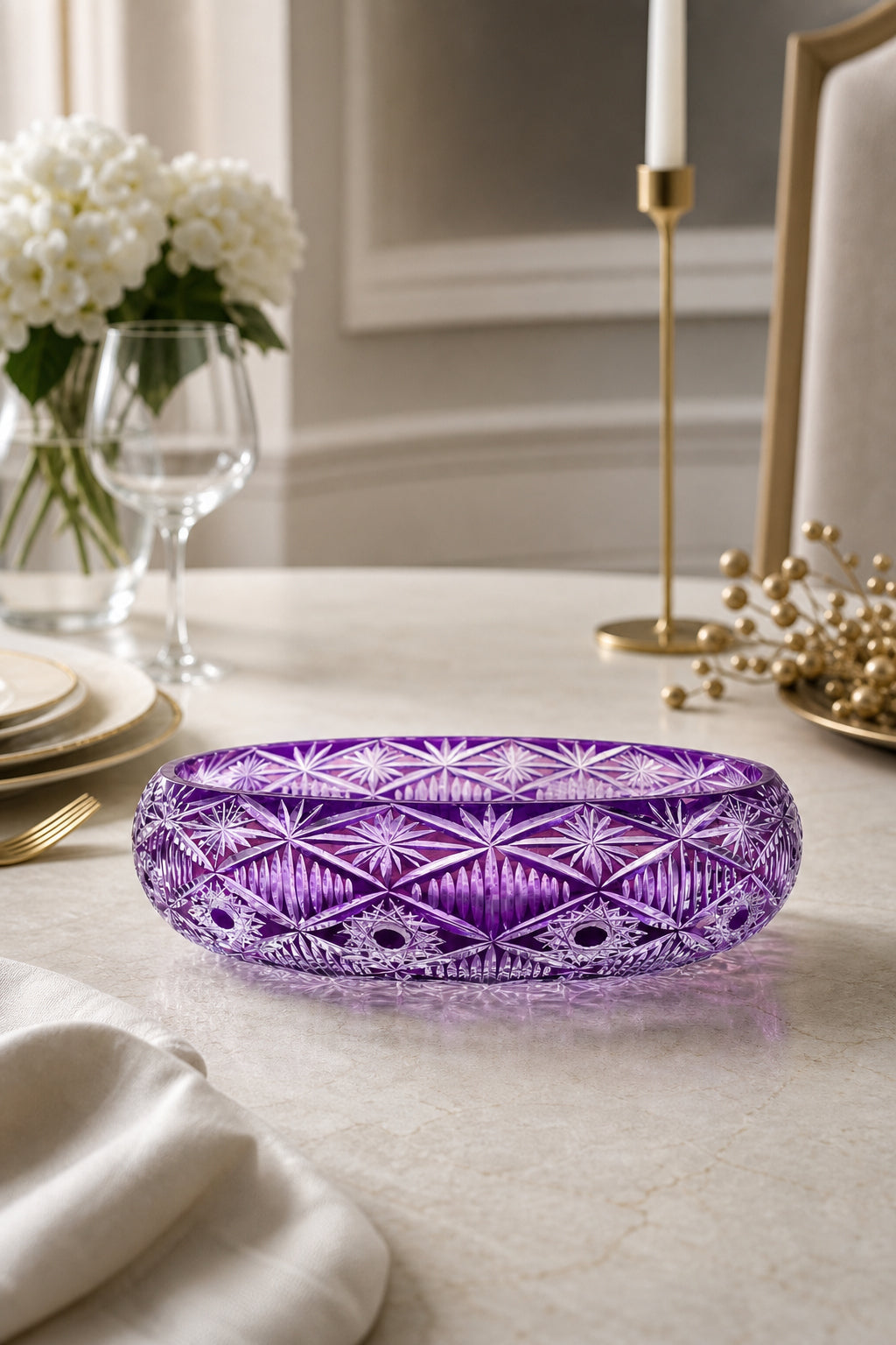 Kristal Sunumluk Kase 28 cm - Avangart Vizyon Dekoratif Sofra Kasesi, 1 Adet