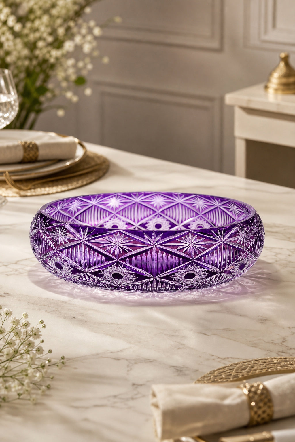 Kristal Sunumluk Kase 28 cm - Avangart Vizyon Dekoratif Sofra Kasesi, 1 Adet