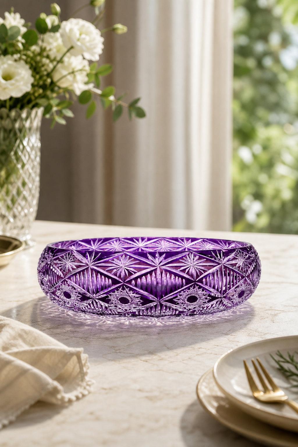 Kristal Sunumluk Kase 28 cm - Avangart Vizyon Dekoratif Sofra Kasesi, 1 Adet