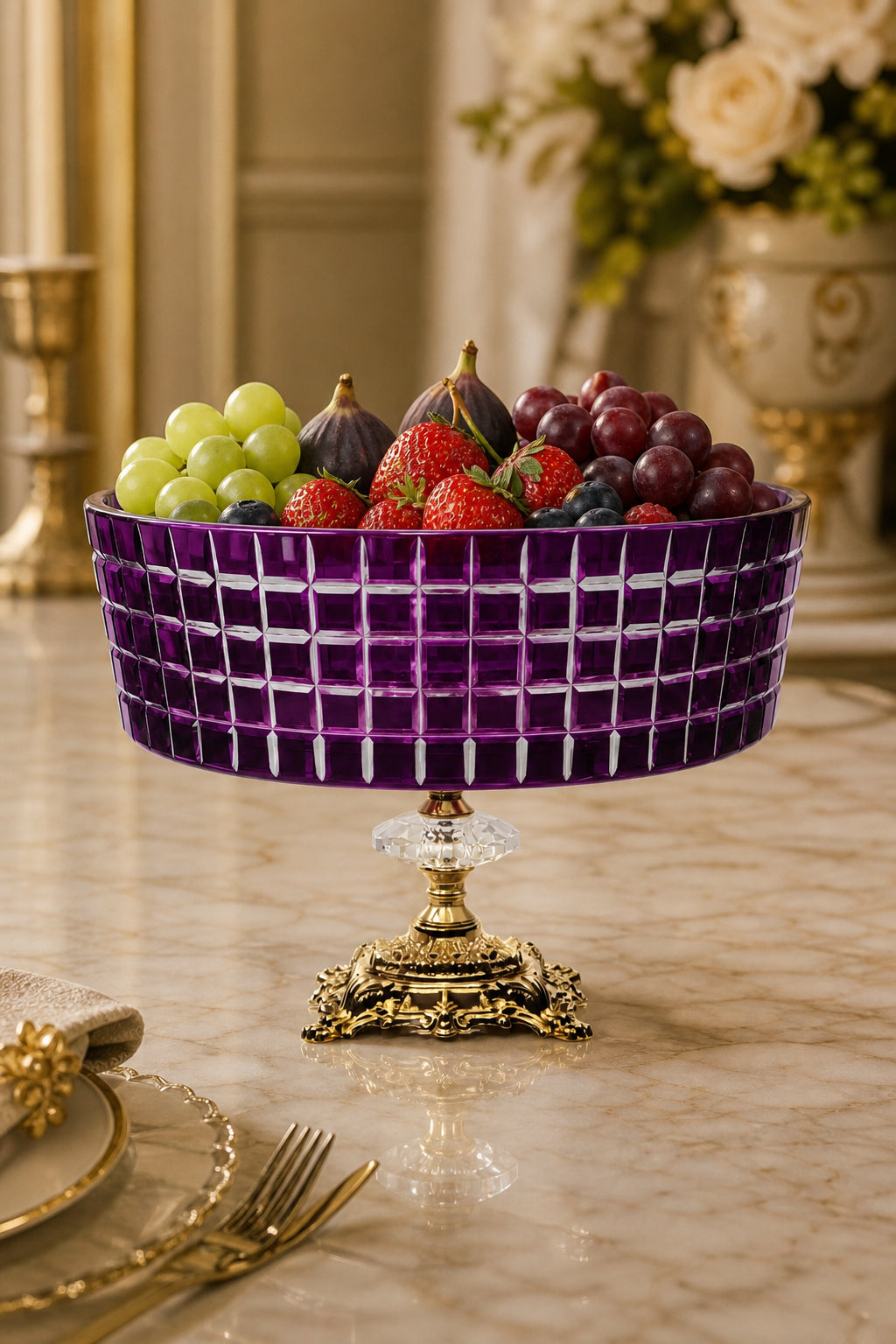 Kristal Meyvelik 25 cm - Aspendos Model Sunumluk Kase, 1 Adet