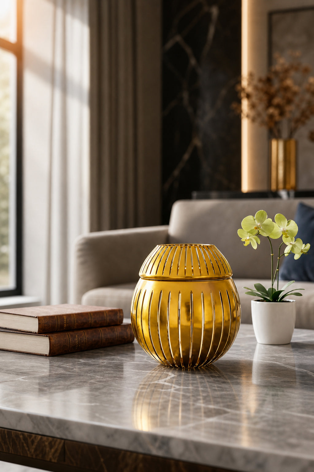 Kesme Kristal Kapaklı Peçetelik - Pearl Küre Desen Dekoratif Sunumluk, 1 Adet