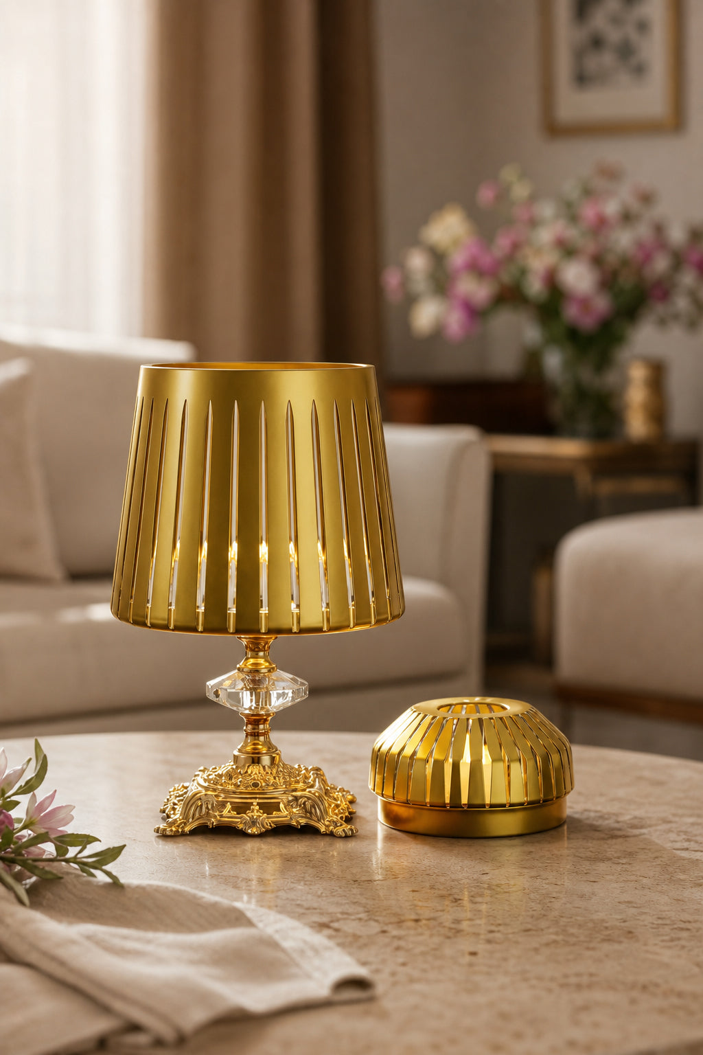 Kesme Kristal Ayaklı Kapaklı Peçetelik - Pearl Vertical Desen Sunumluk, 1 Adet